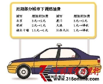 出租車燃油費周一起降一元
